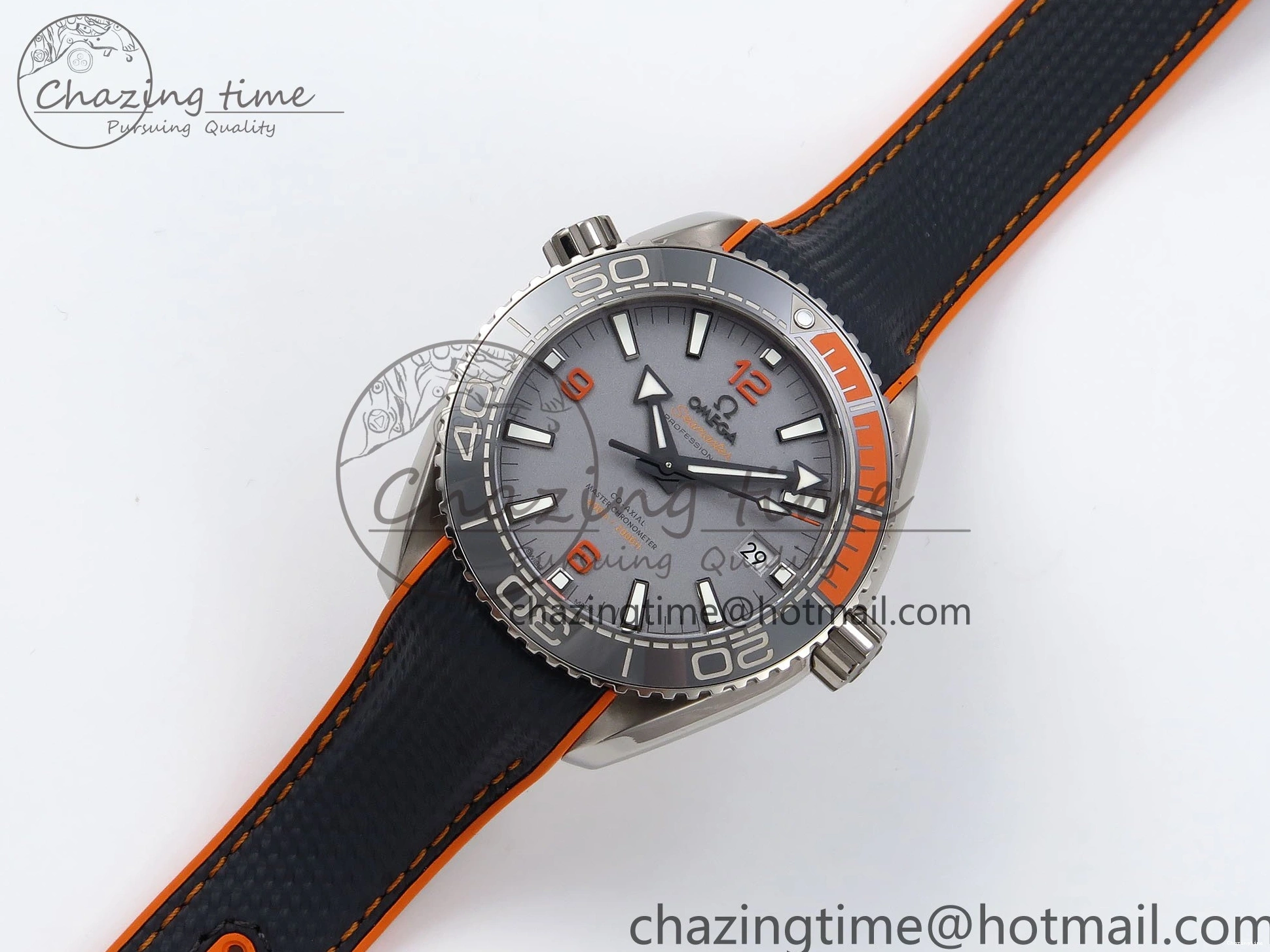1226 Comfortable Planet Ocean 43.5mm SS VSF 1:1 Best Edition Black Orange Bezel Gray Dial on Nylon Strap A8900 Super Clone V 7730